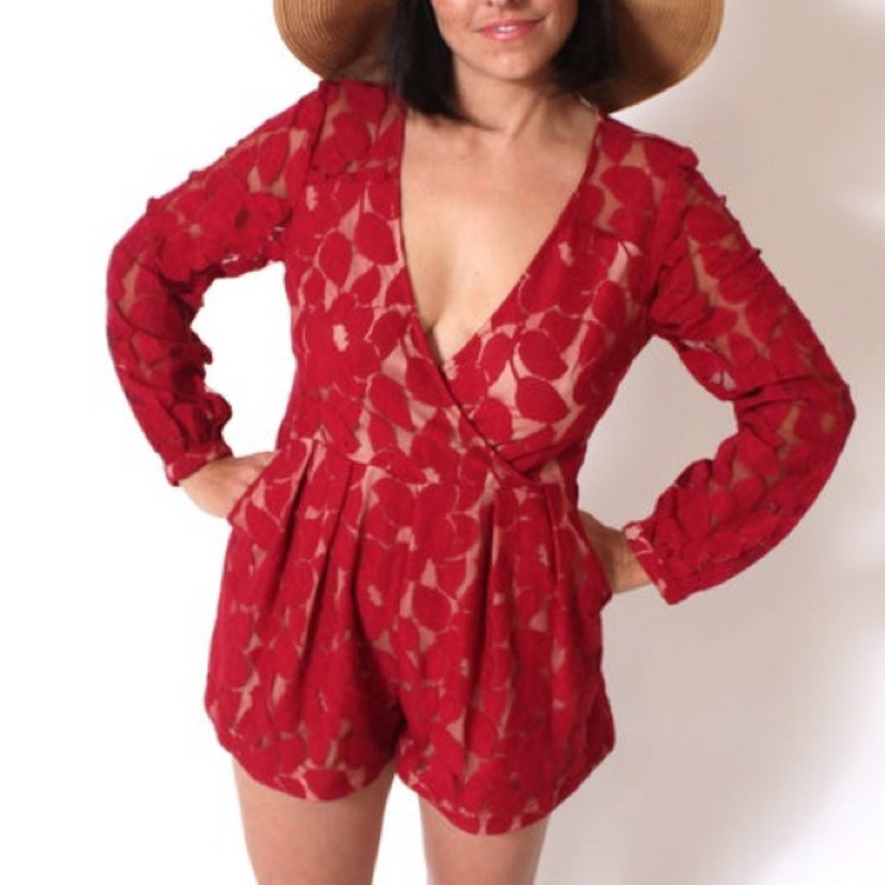 Sweet Lolita Red Lace Jumpsuit